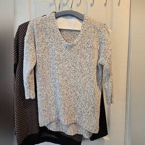 Lucky Gray V-Neck Knit Sweater